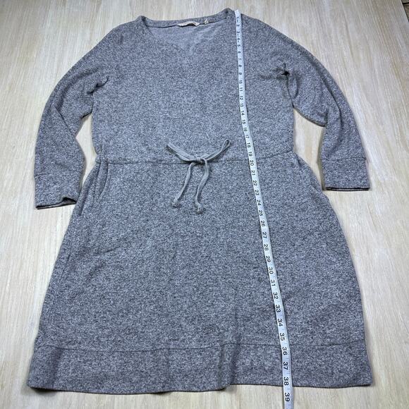 Soft Surrounding Gray Lazy Day Lounger Kangaroo Pocket V-Neck Sweater Dress M - Picture 16 of 16